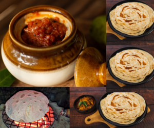 Mango pickle with roti